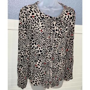Sanctuary Black & White Leopard Blouse